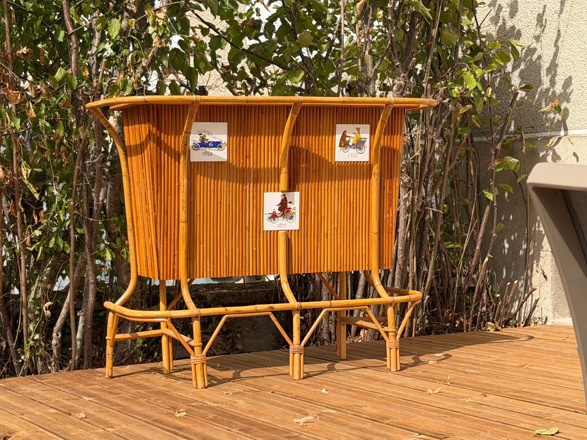 Rattan Bar, Circa 1960