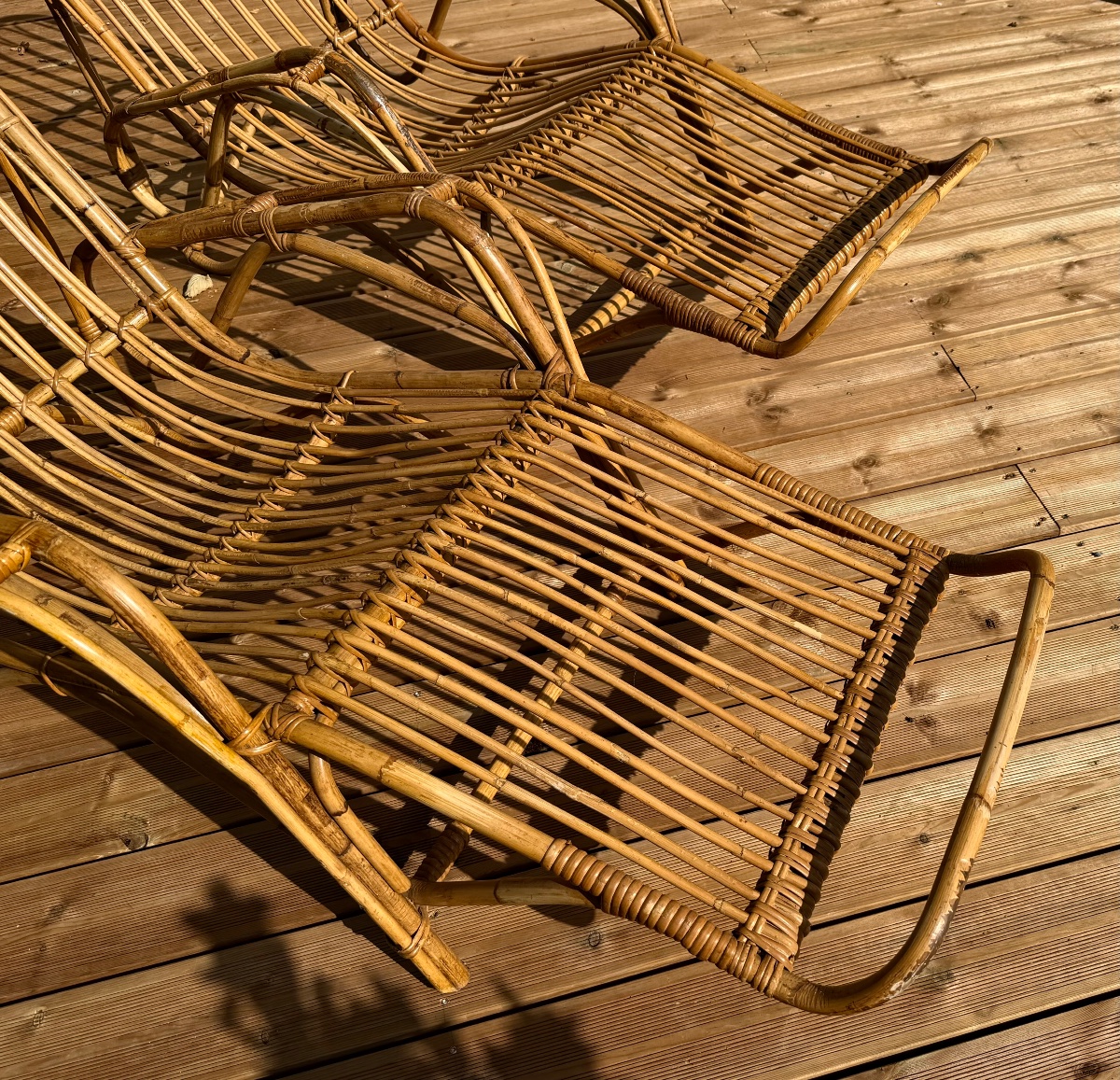 chaise longue rotin dlg de Tito agoni  Italie circa 70-photo-4