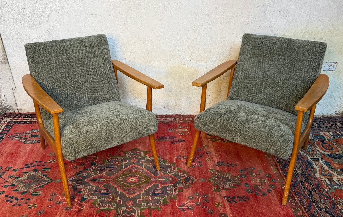 Pair Of Stella Armchairs, Refurbished-photo-3