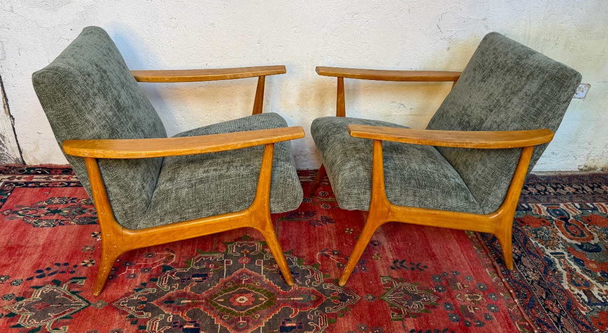 Pair Of Stella Armchairs, Refurbished-photo-1