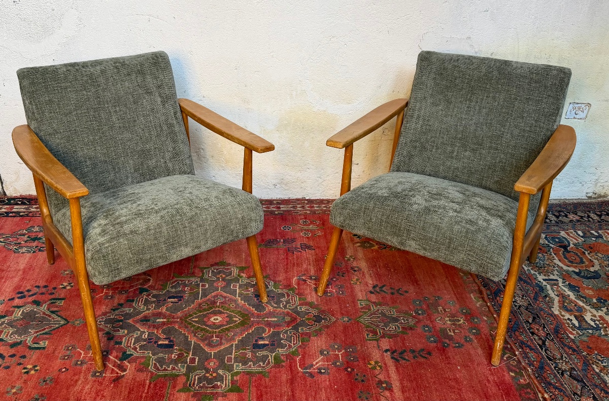 Pair Of Stella Armchairs, Refurbished-photo-2