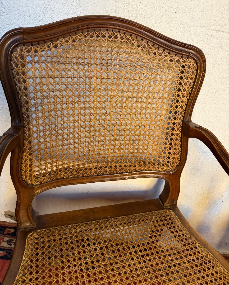 paire de fauteuils style lxv cannés noyer -photo-3