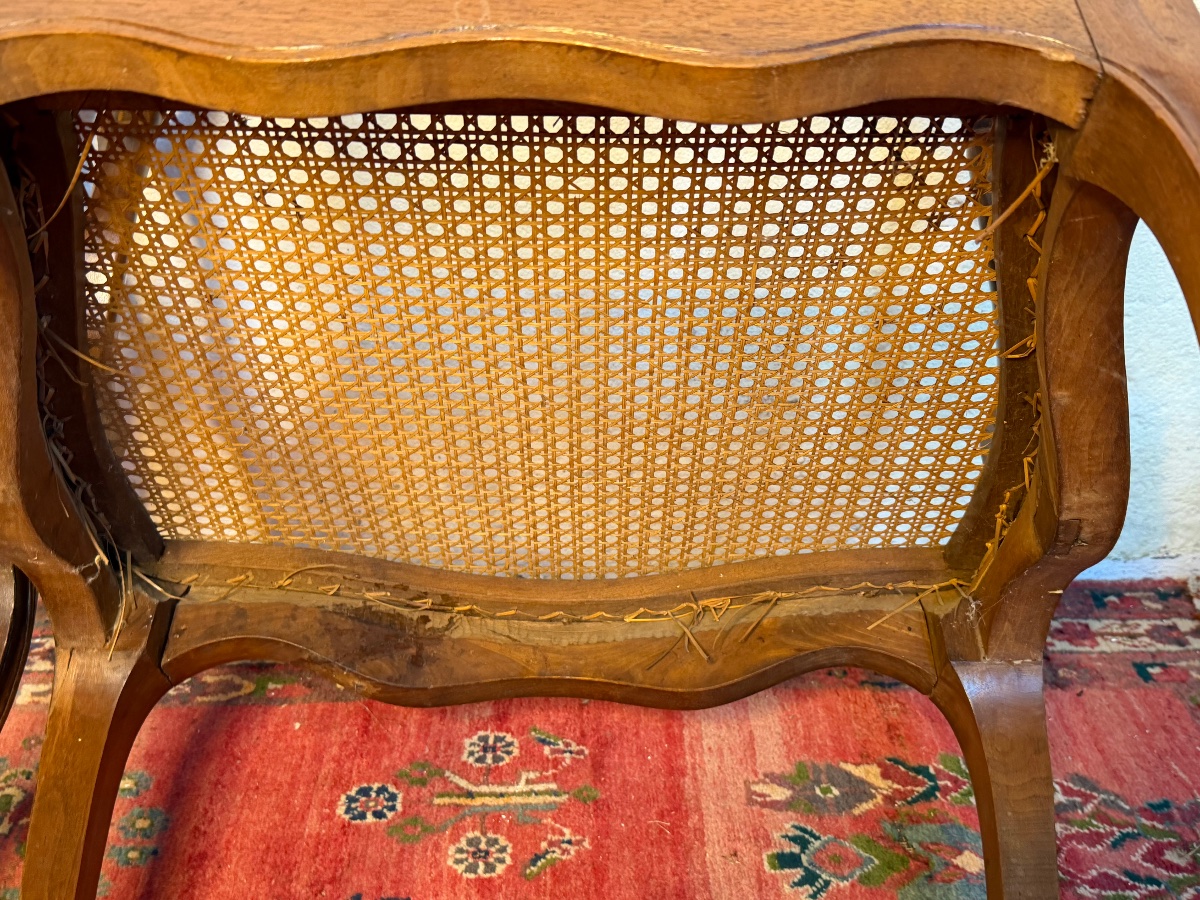 paire de fauteuils style lxv cannés noyer -photo-2