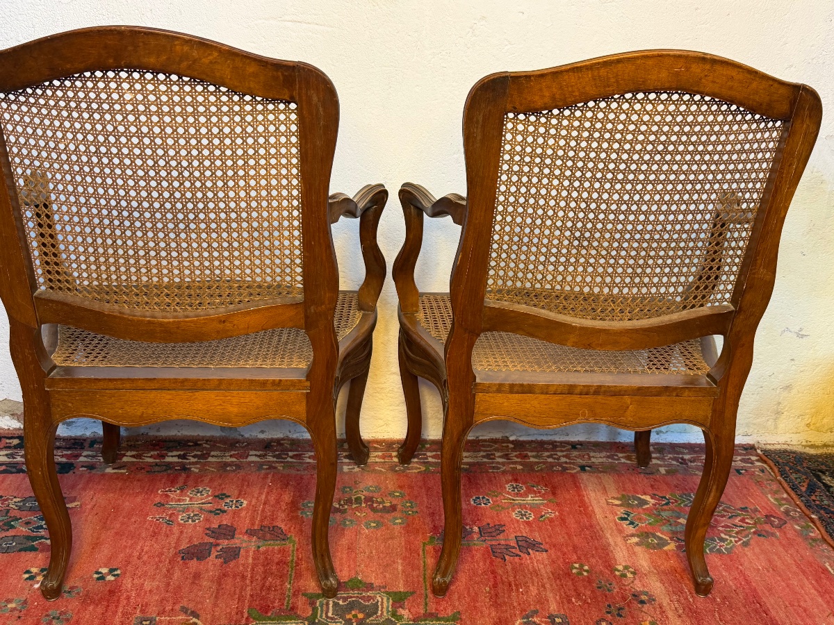 paire de fauteuils style lxv cannés noyer -photo-3