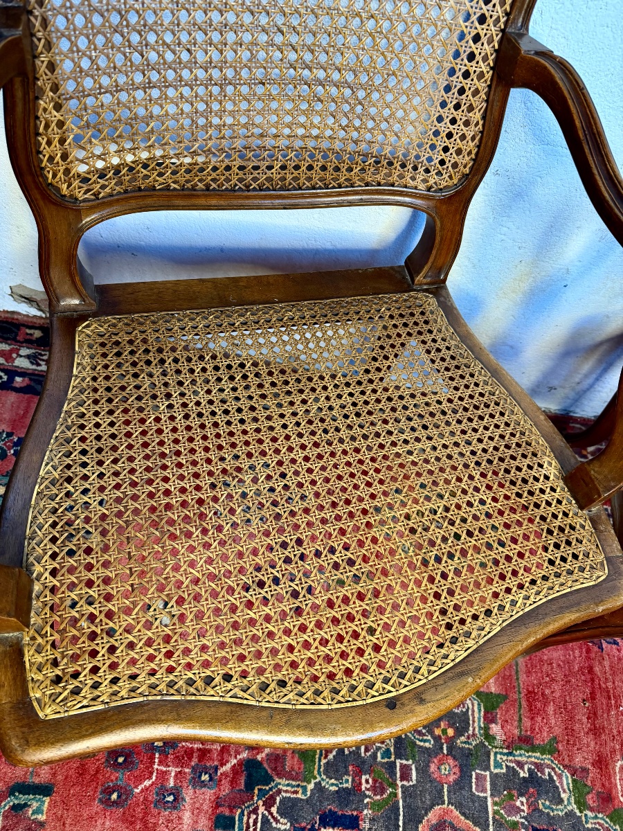 paire de fauteuils style lxv cannés noyer -photo-6