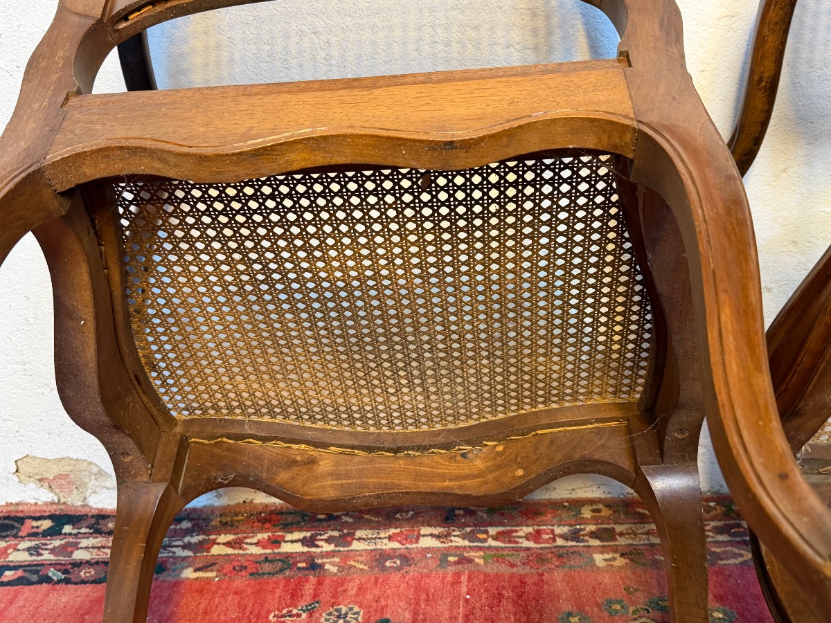 paire de fauteuils style lxv cannés noyer -photo-7