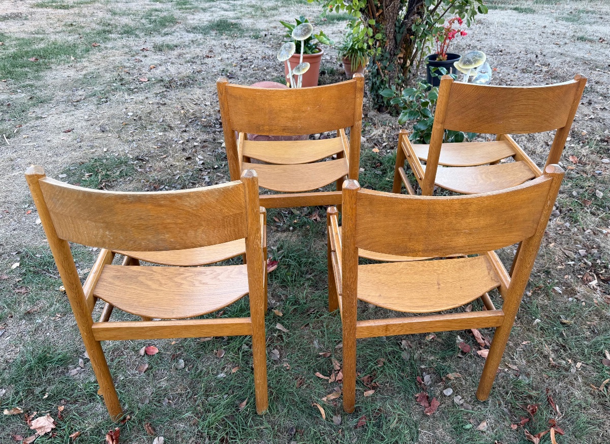 serie de 4 chaises dans le gout de Grete  Jalk ou poul Jeppesens-photo-2
