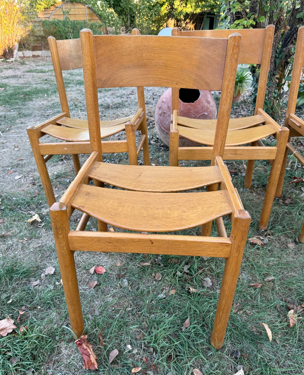 serie de 4 chaises dans le gout de Grete  Jalk ou poul Jeppesens-photo-5