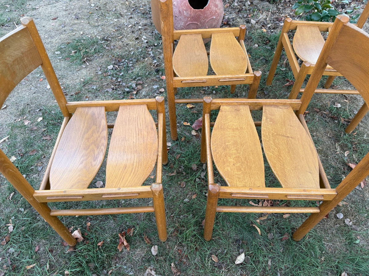 serie de 4 chaises dans le gout de Grete  Jalk ou poul Jeppesens-photo-6