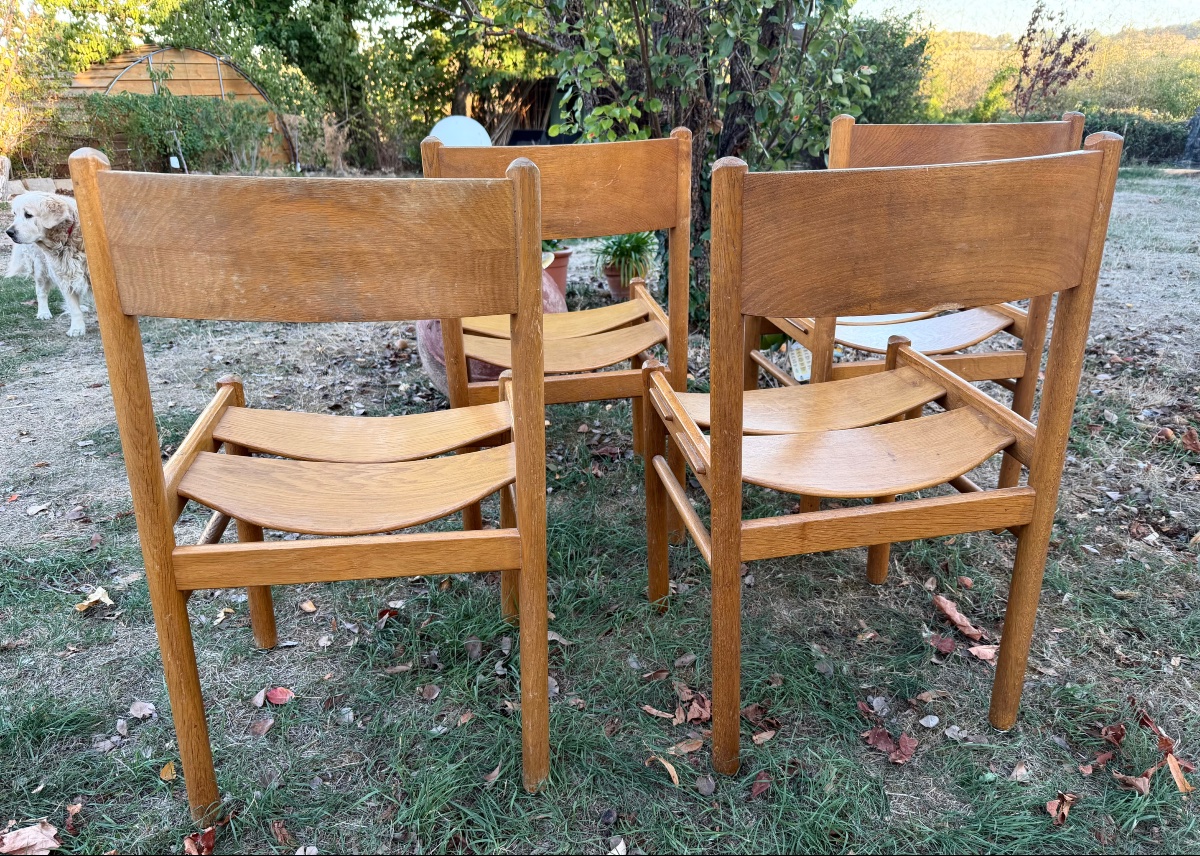 serie de 4 chaises dans le gout de Grete  Jalk ou poul Jeppesens-photo-7