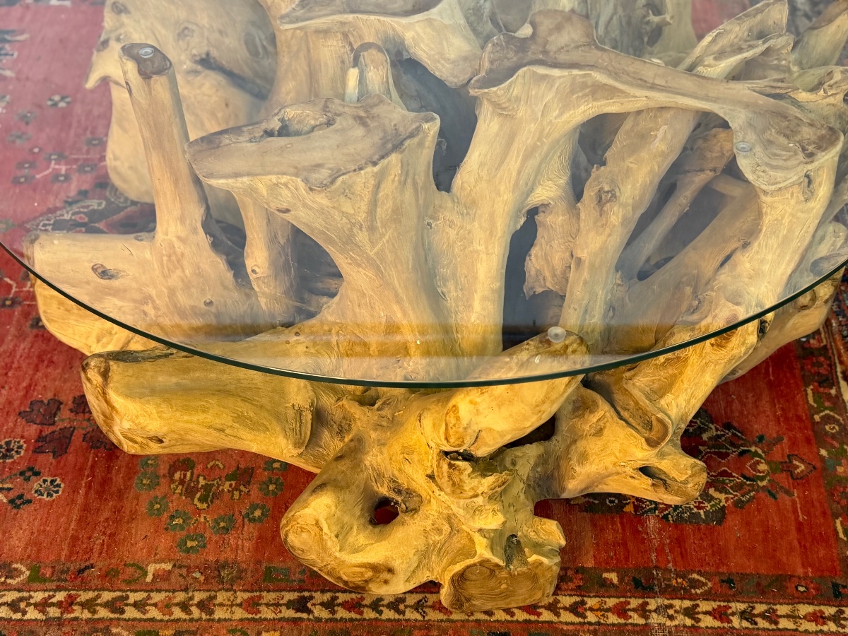 Large Teak Root Coffee Table-photo-4