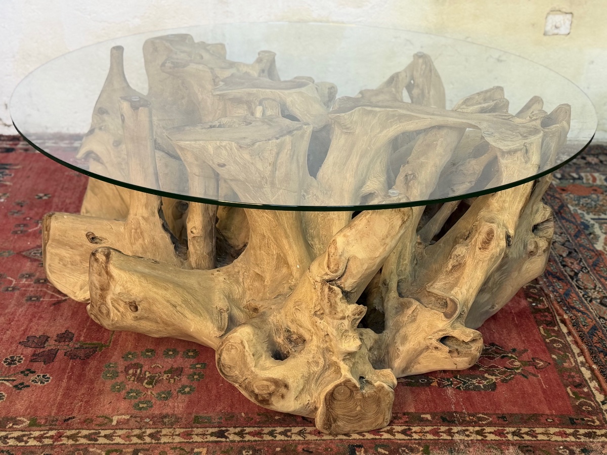 Large Teak Root Coffee Table-photo-2