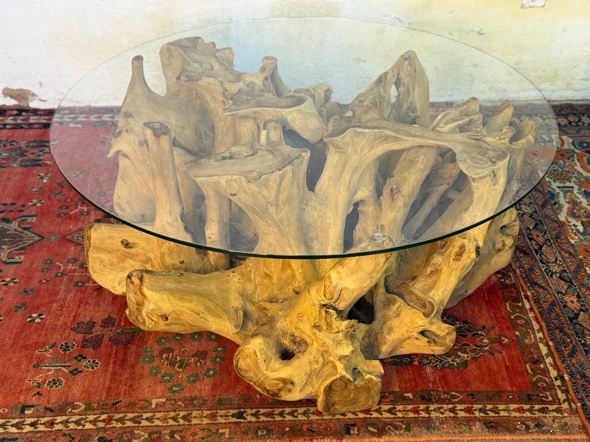 Large Teak Root Coffee Table-photo-5