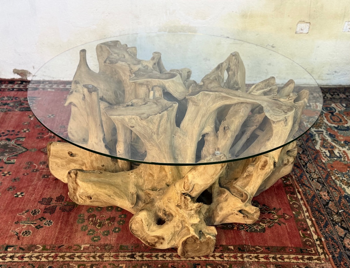 Large Teak Root Coffee Table-photo-8