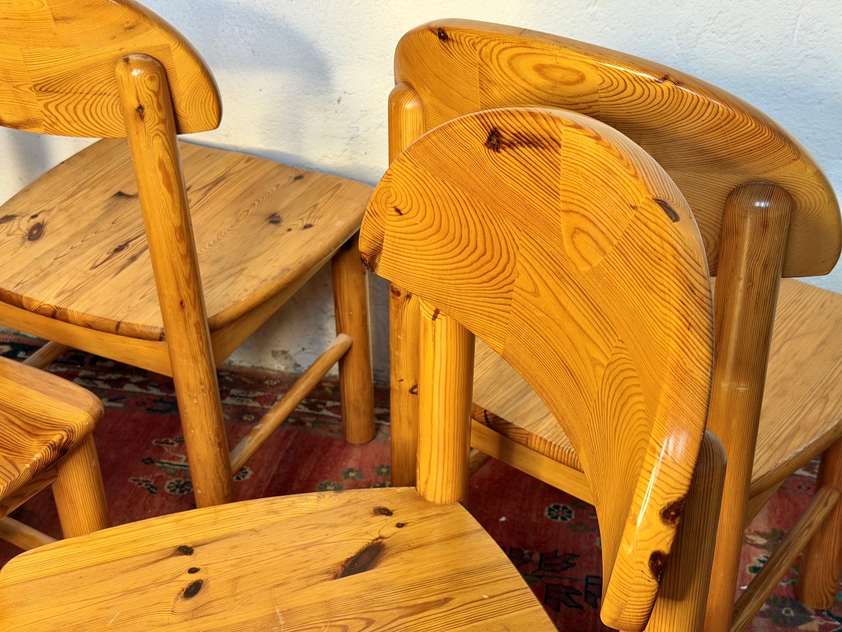 Set Of 4 Rainer Daumiller Chairs, Circa 1970, Natural Pine-photo-2