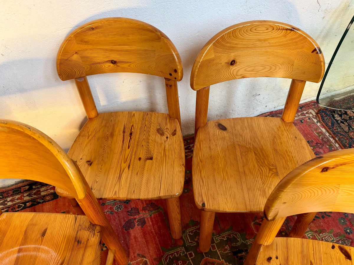 Set Of 4 Rainer Daumiller Chairs, Circa 1970, Natural Pine-photo-1