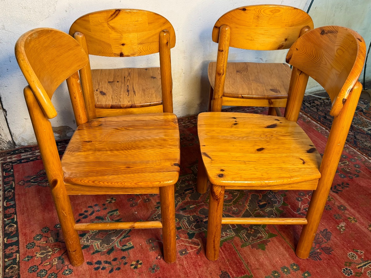 Set Of 4 Rainer Daumiller Chairs, Circa 1970, Natural Pine-photo-2