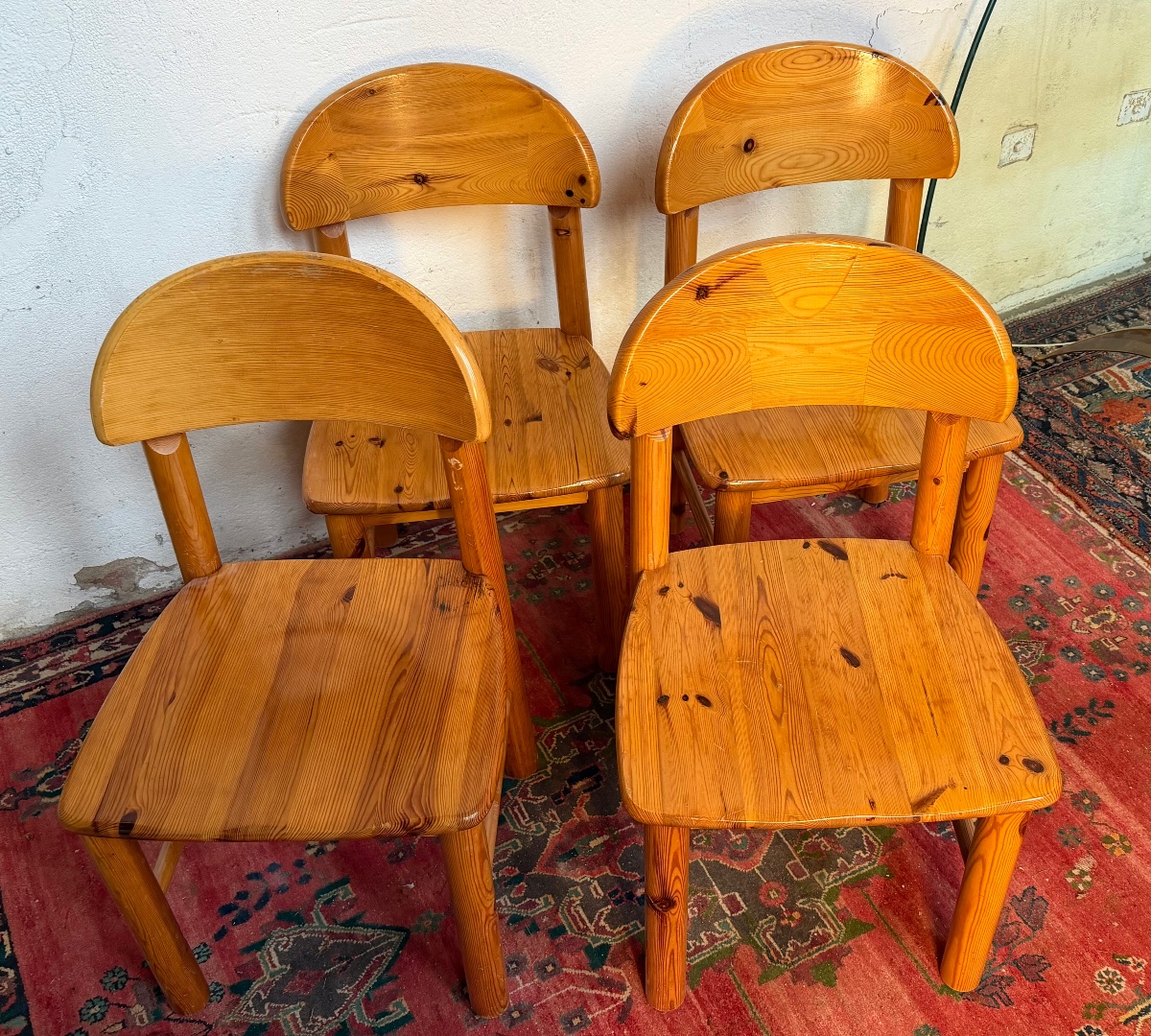 Set Of 4 Rainer Daumiller Chairs, Circa 1970, Natural Pine-photo-4