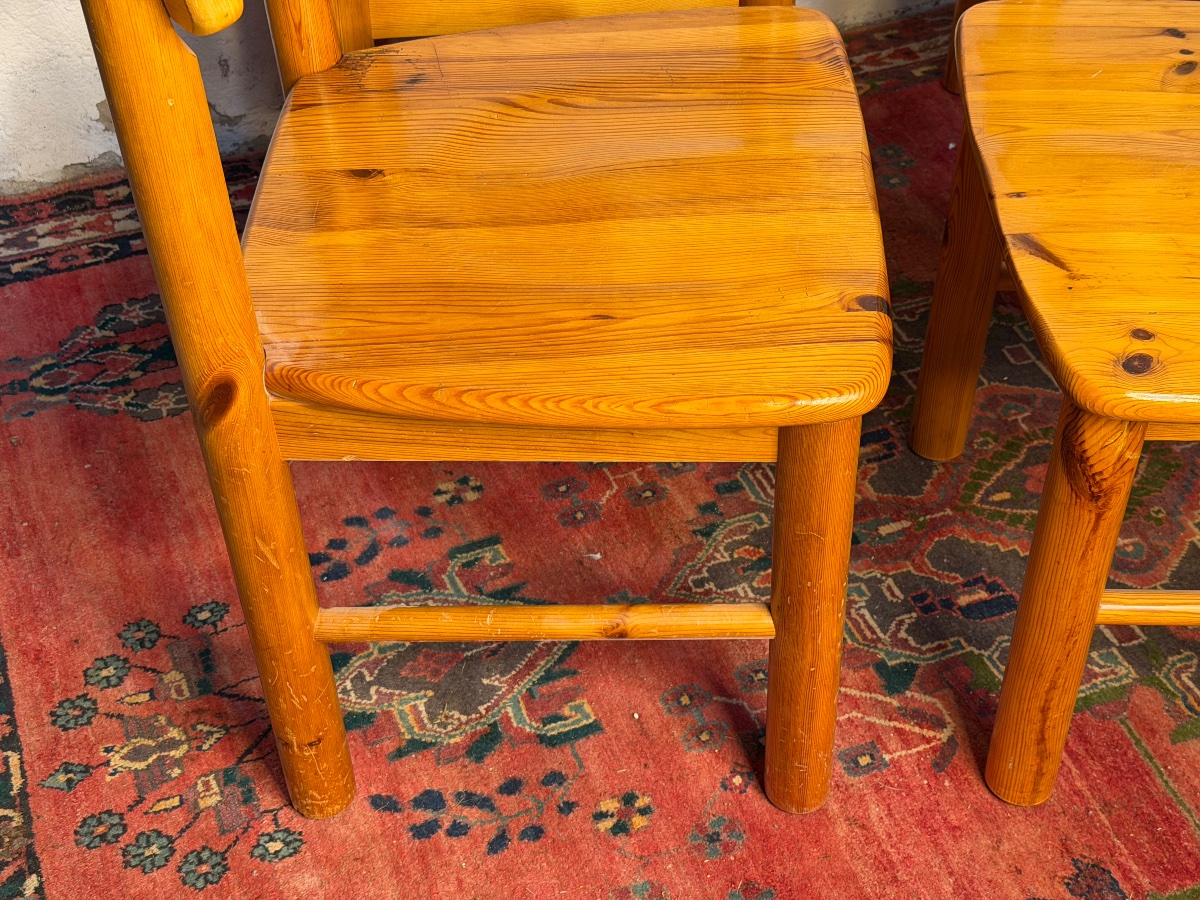 Set Of 4 Rainer Daumiller Chairs, Circa 1970, Natural Pine-photo-5