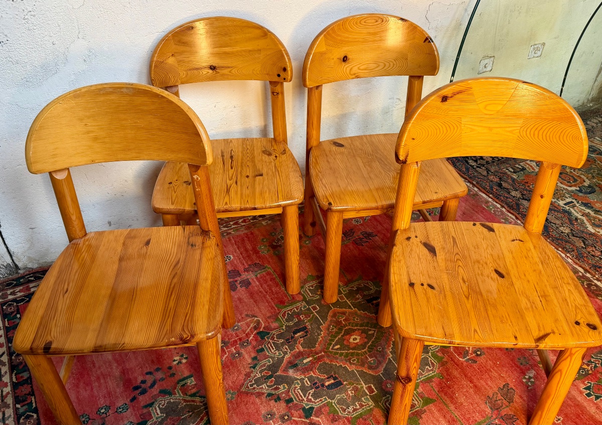 Set Of 4 Rainer Daumiller Chairs, Circa 1970, Natural Pine-photo-6