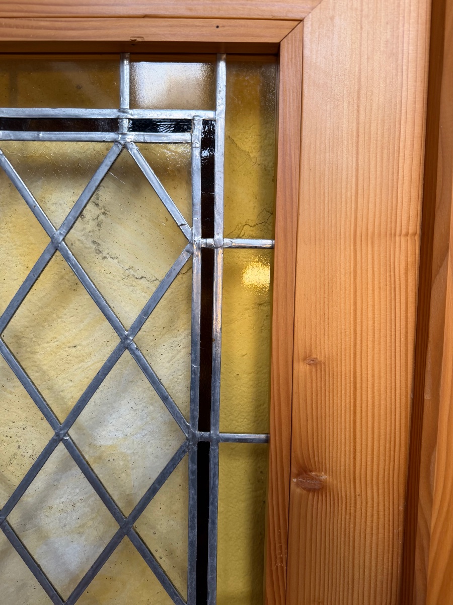 Partition Bench With Stained-glass Panel From The Mulhouse Brewery -photo-2
