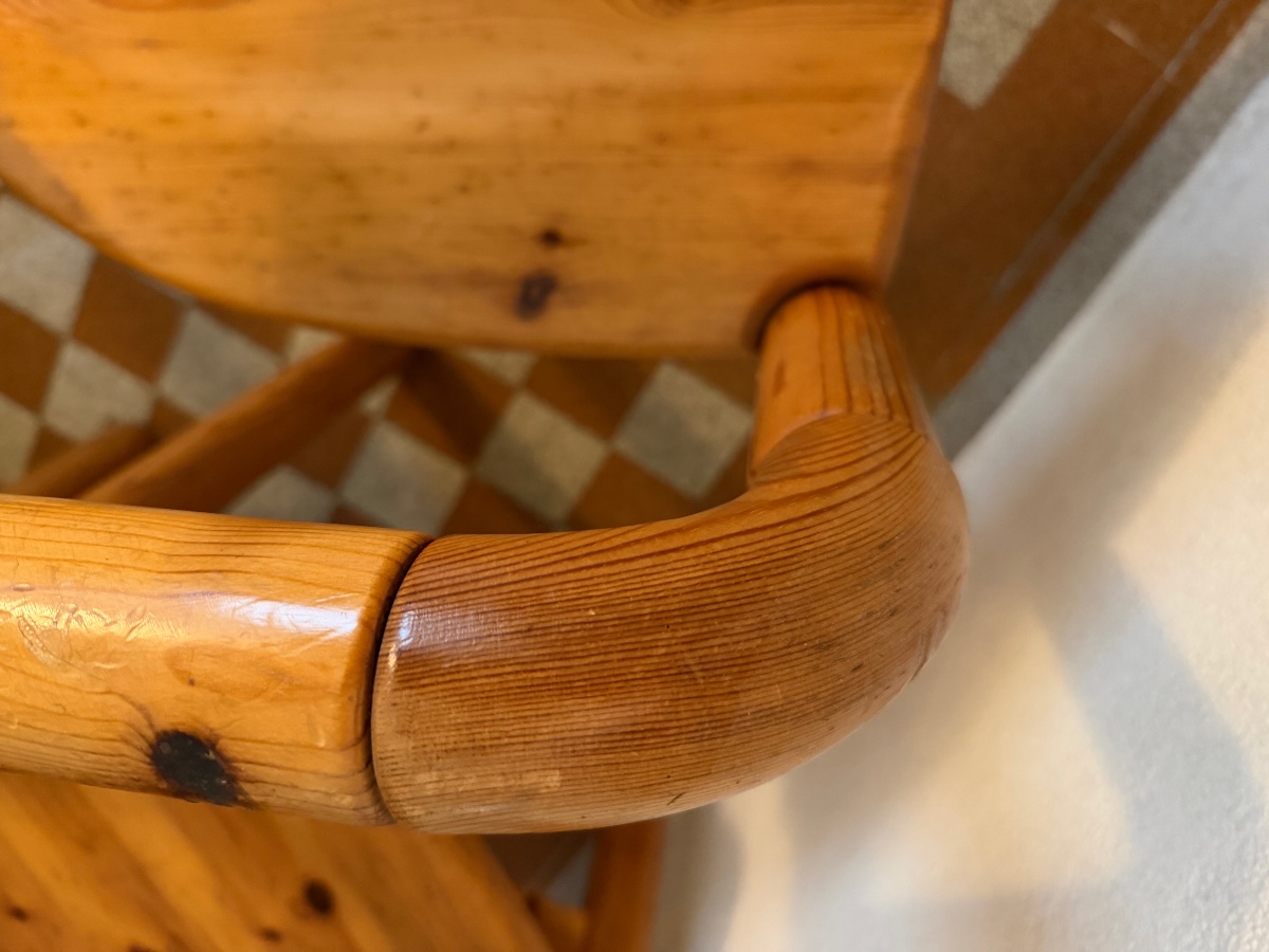 Pair Of Rainer Daumiler Armchairs, Circa 1960, Solid Pine-photo-2