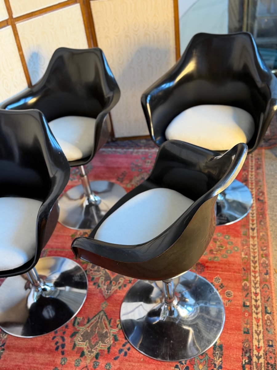 Set Of 4 Swivel, Height-adjustable Shell Chairs-photo-1