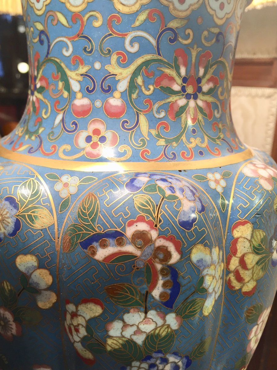 Lampe En émaux Cloisoné -photo-3