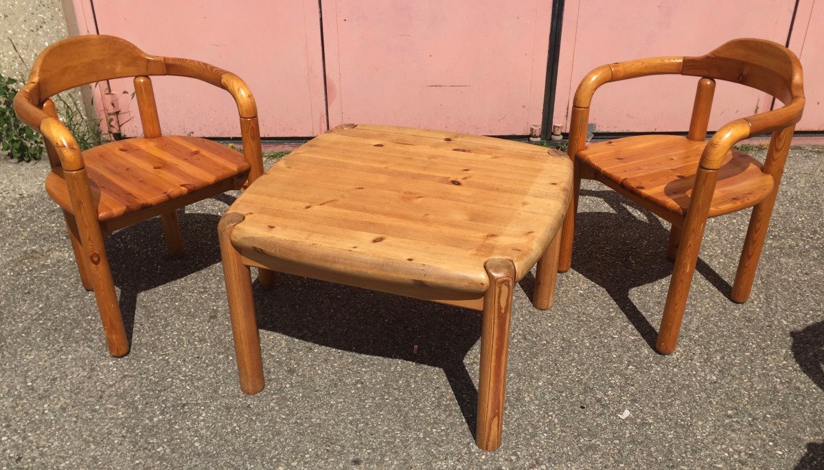 Pair Of Armchairs And Coffee Table By Rainer Daumiller