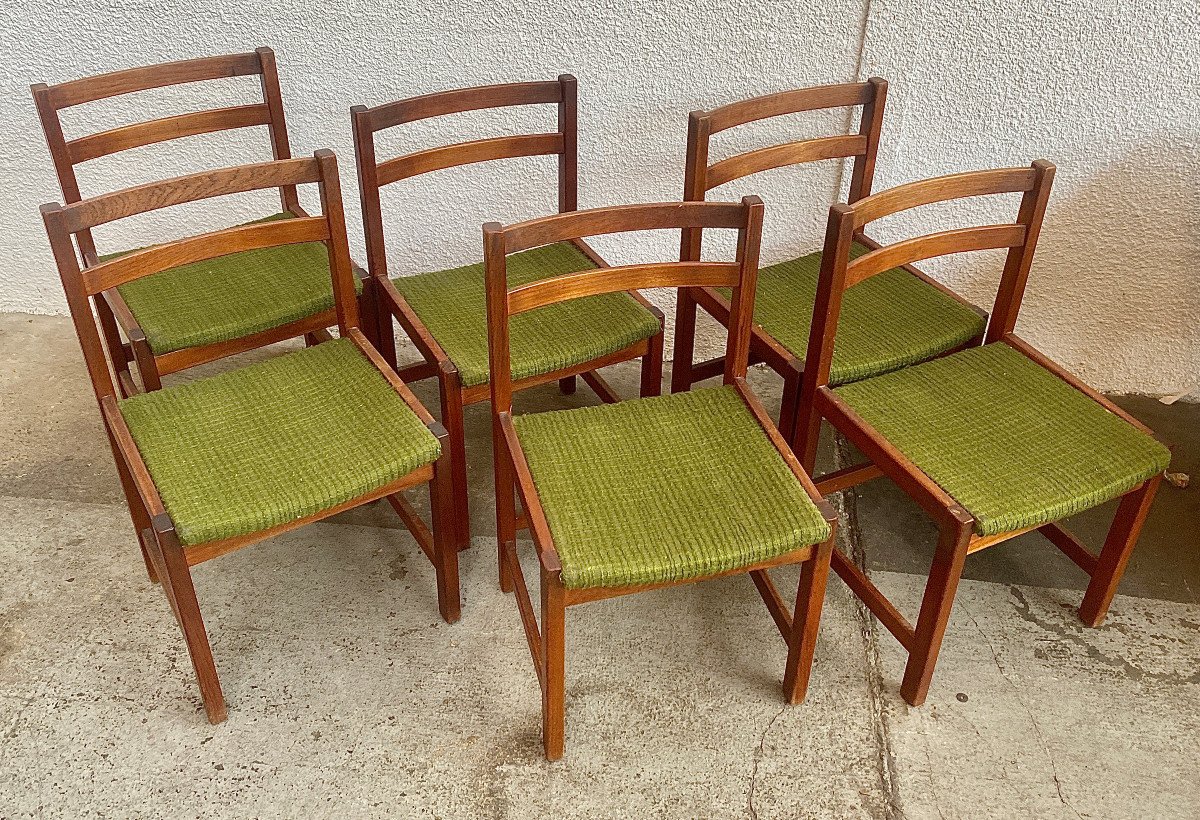 Series Of 6 Ulferts Tibro Sweden Chairs-photo-4