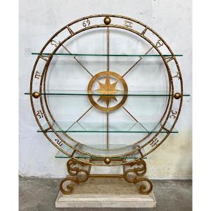 Marco Polo Gilded Wrought Iron Shelf, Maison Fournier 