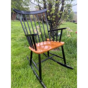 rocking chair ilmari tapiovaara pour asko Finlands circa 60 