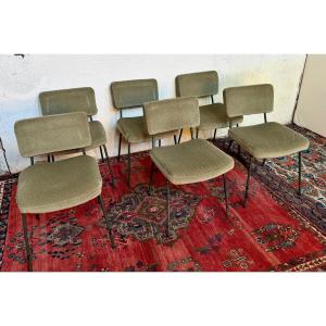 serie de 6 chaises modele prefacto designer Andre SIMARD pour Airborn