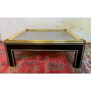 grande table basse laque noire et bronze