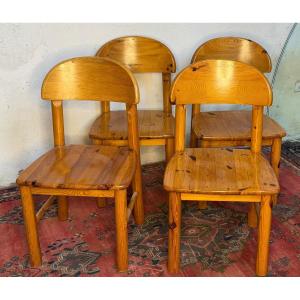 série de 4 chaises Rainer Daumillercirca 70 pin naturel