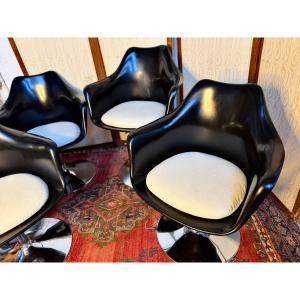 Set Of 4 Swivel, Height-adjustable Shell Chairs