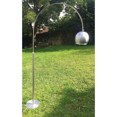 Lampadaire Arc Inox Italie Circa 70