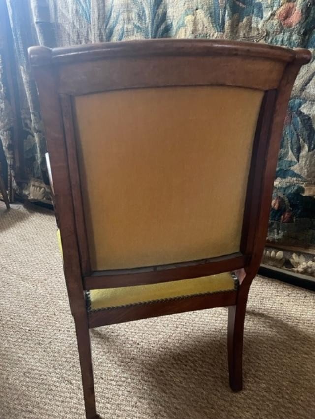 Pair Of Early 19th Century Mahogany Armchairs From The Restoration Period.-photo-4