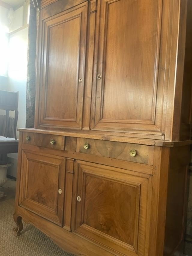 Directoire Style Two-piece Walnut Sideboard-photo-1