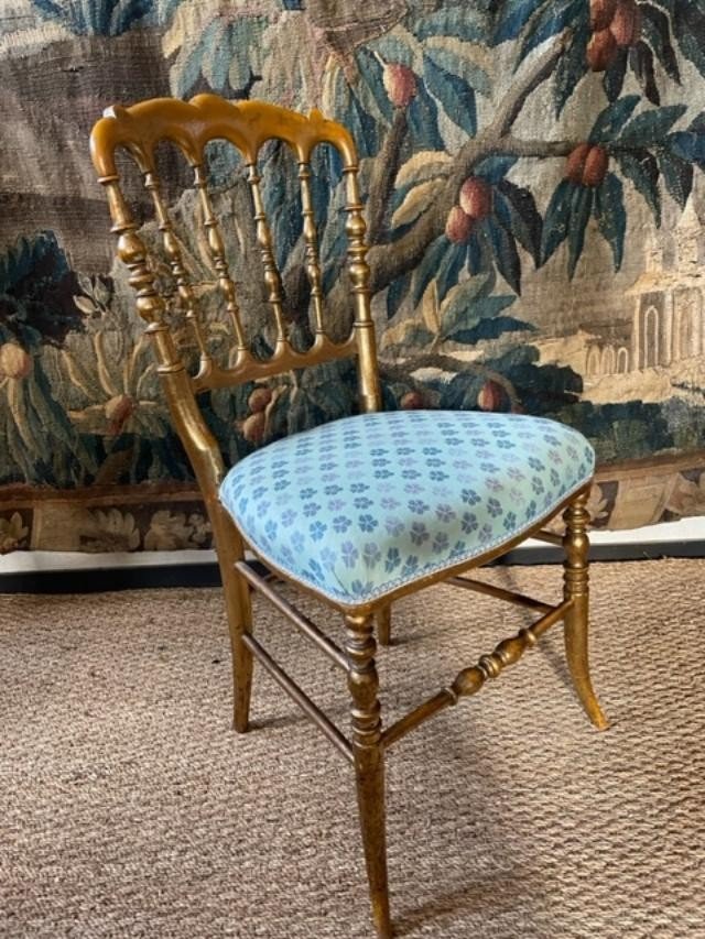 Pair Of Napoleon III Giltwood Chairs-photo-3