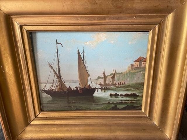 Marine sur bois figurant des pêcheurs-photo-2
