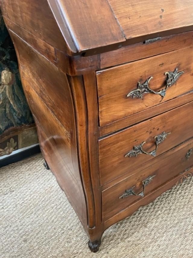 Donkey Desk In Curved Natural Wood, Louis XV Period-photo-4