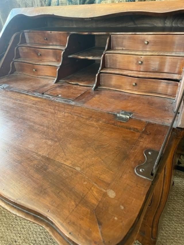 Donkey Desk In Curved Natural Wood, Louis XV Period-photo-1