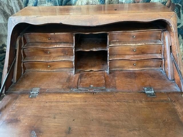 Donkey Desk In Curved Natural Wood, Louis XV Period-photo-2