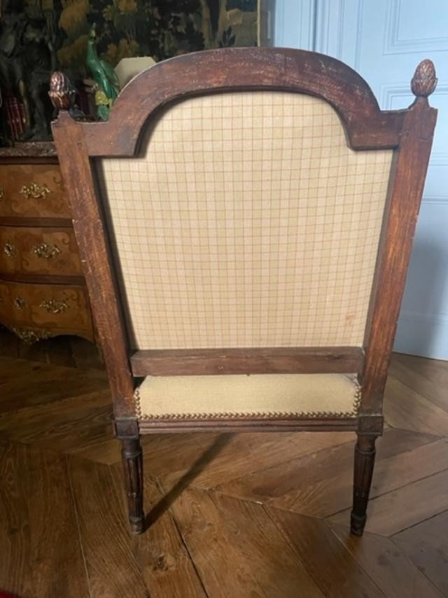Flat Backrest In Natural Wood, Louis XVI Period-photo-1