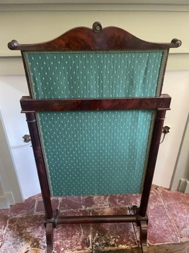 Mahogany Fire Screen From The 19th Century, Late Empire Period-photo-4