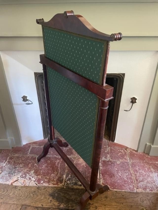 Mahogany Fire Screen From The 19th Century, Late Empire Period-photo-1
