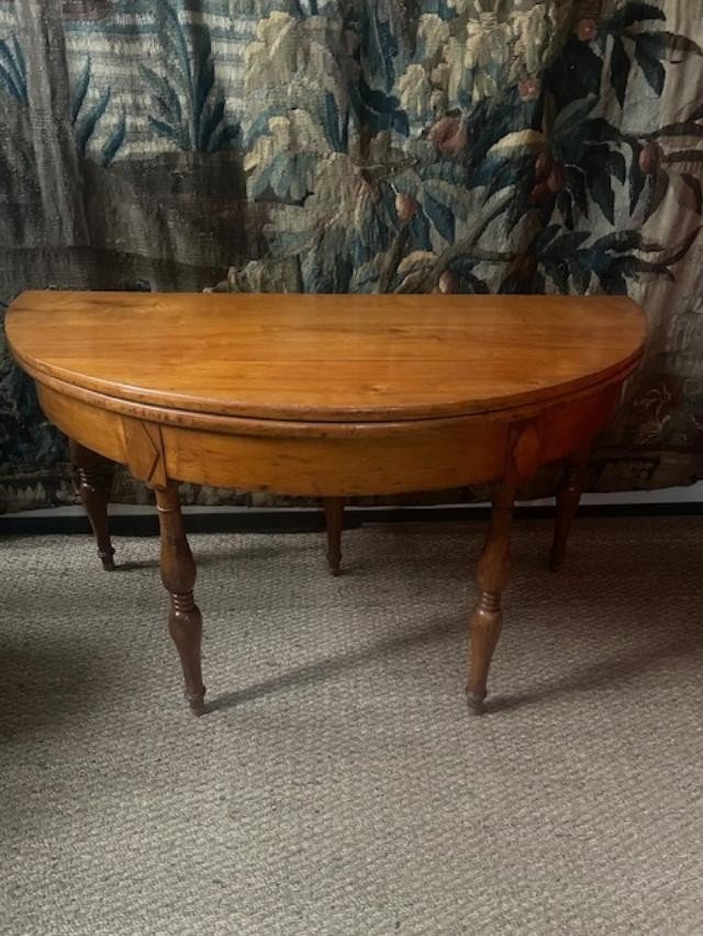 Table demie lune en bois fruitier d&#039;&eacute;poque 19&egrave;me-photo-2