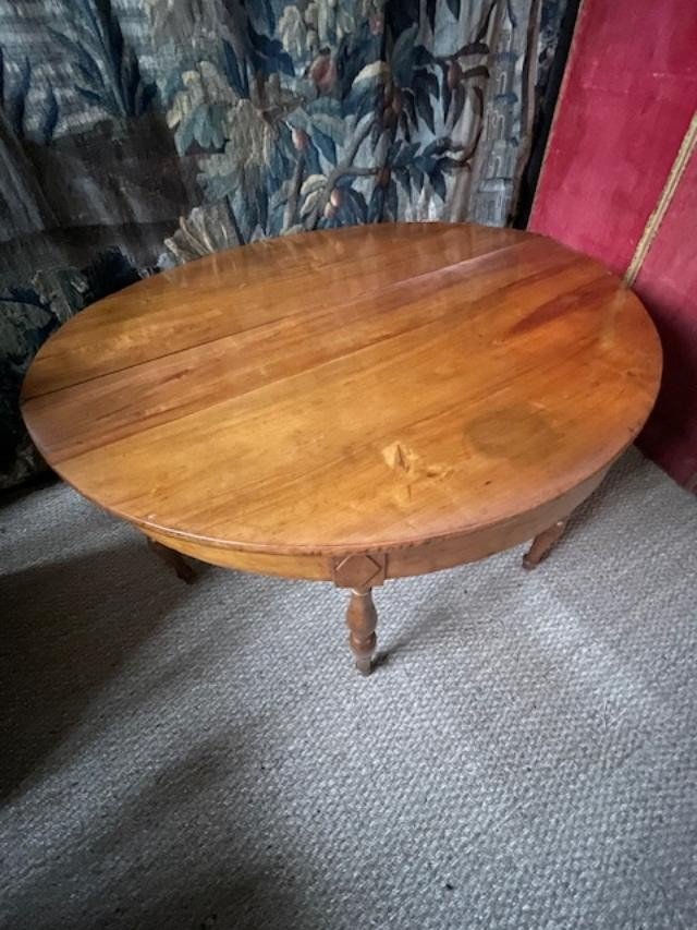 Table demie lune en bois fruitier d&#039;&eacute;poque 19&egrave;me-photo-4