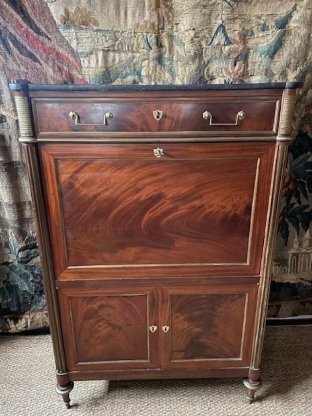 Beautiful Secretary With Mahogany Doors From The Louis XVI Period-photo-2